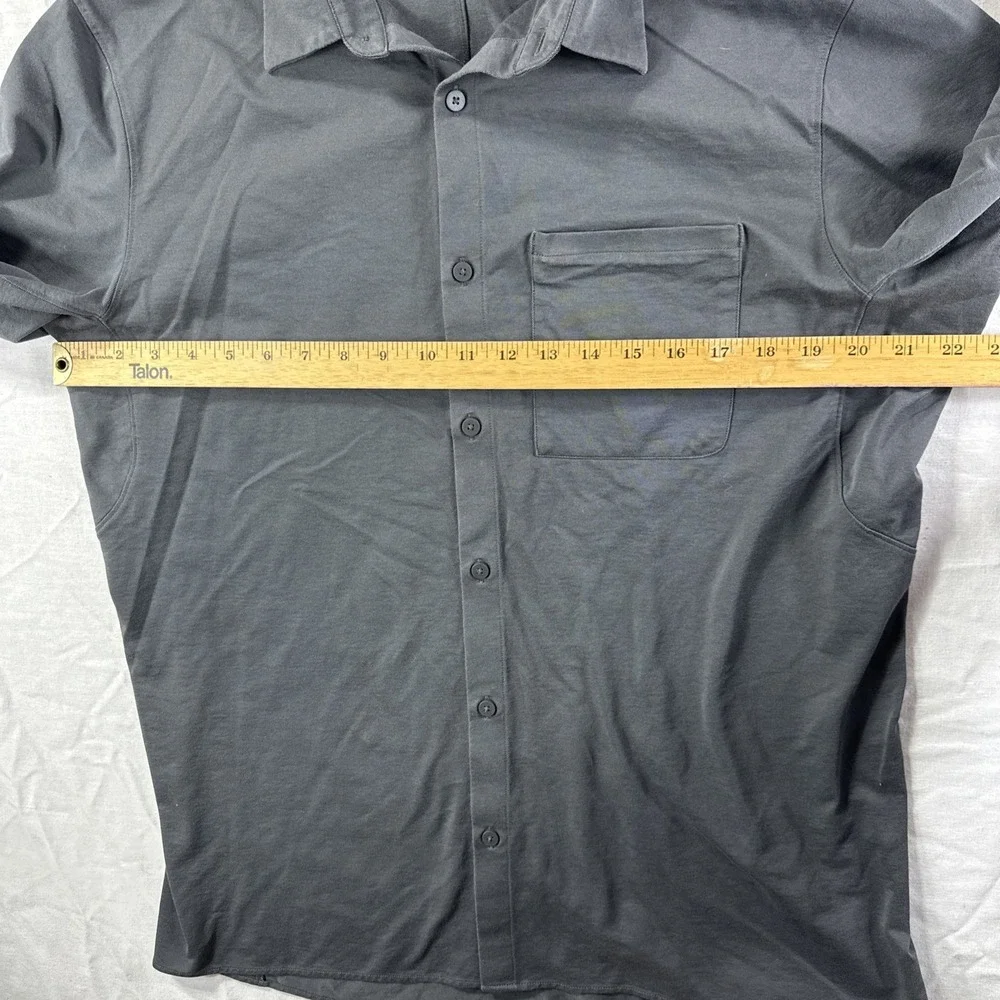 Lululemon Button Up Shirt Mens XL Long Sleeve‎ Performance Stretch Oxford Gray